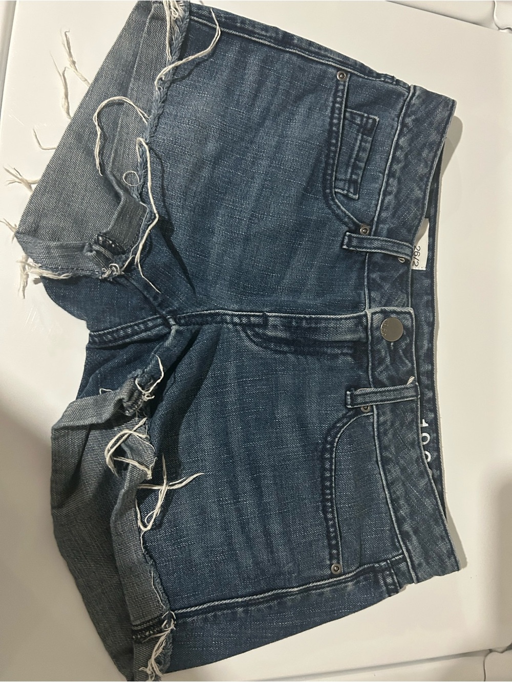 GAP Dark Blue Distressed Denim Cutoff Shorts - Women